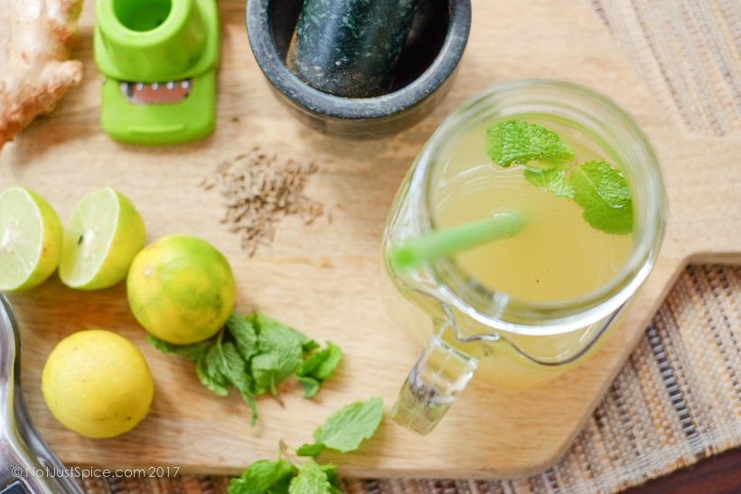 Refreshing Ginger, Mint and Cumin Limeade on notjustspice.com