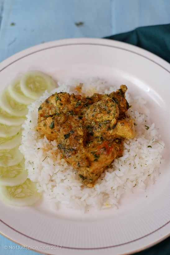 Methi Chicken | Chicken with Dried Fenugreek Leaves on notjustspice.com